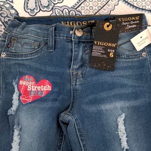 NWT girls size 6 distressed skinny jeans